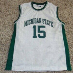 Michigan State Spartans Tank Top XL Mesh Jersey Pro Edge NCAA White #15 Cooper